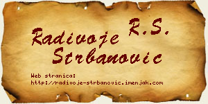 Radivoje Štrbanović vizit kartica